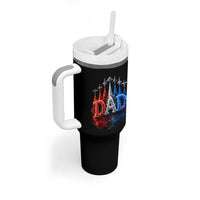 Patriotic Dad Jet Fighter American Flag 4th of July Tumbler With Handle
