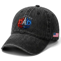 Patriotic Dad Jet Fighter American Flag 4th of July Washed Cotton Baseball Cap