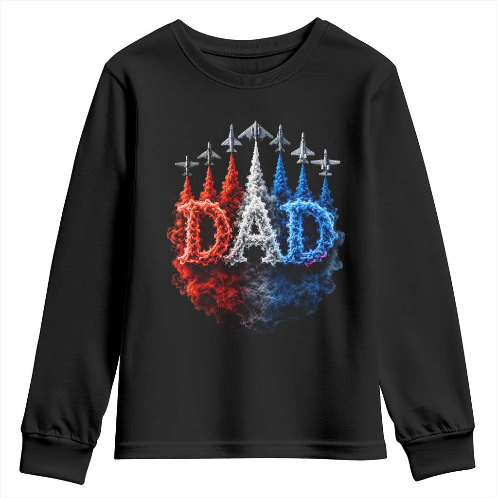 Patriotic Dad Jet Fighter American Flag 4th of July Youth Sweatshirt