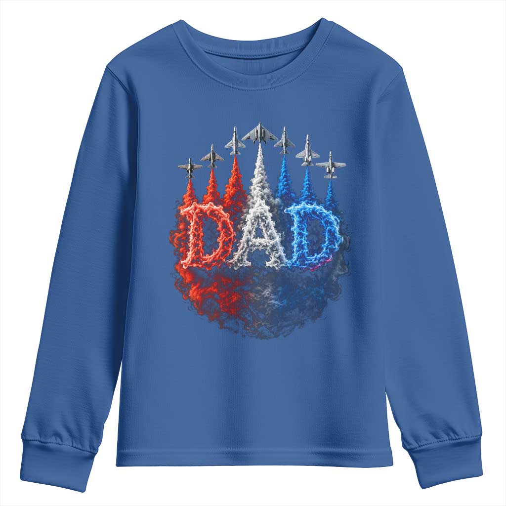 Patriotic Dad Jet Fighter American Flag 4th of July Youth Sweatshirt