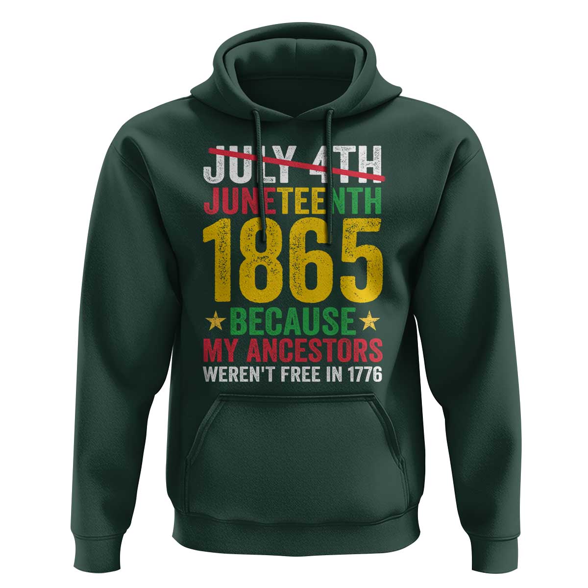 Juneteenth Hoodie 1865 Is Freedom Day Because My Ancestors Weren't Free In 1776 - Wonder Print Shop