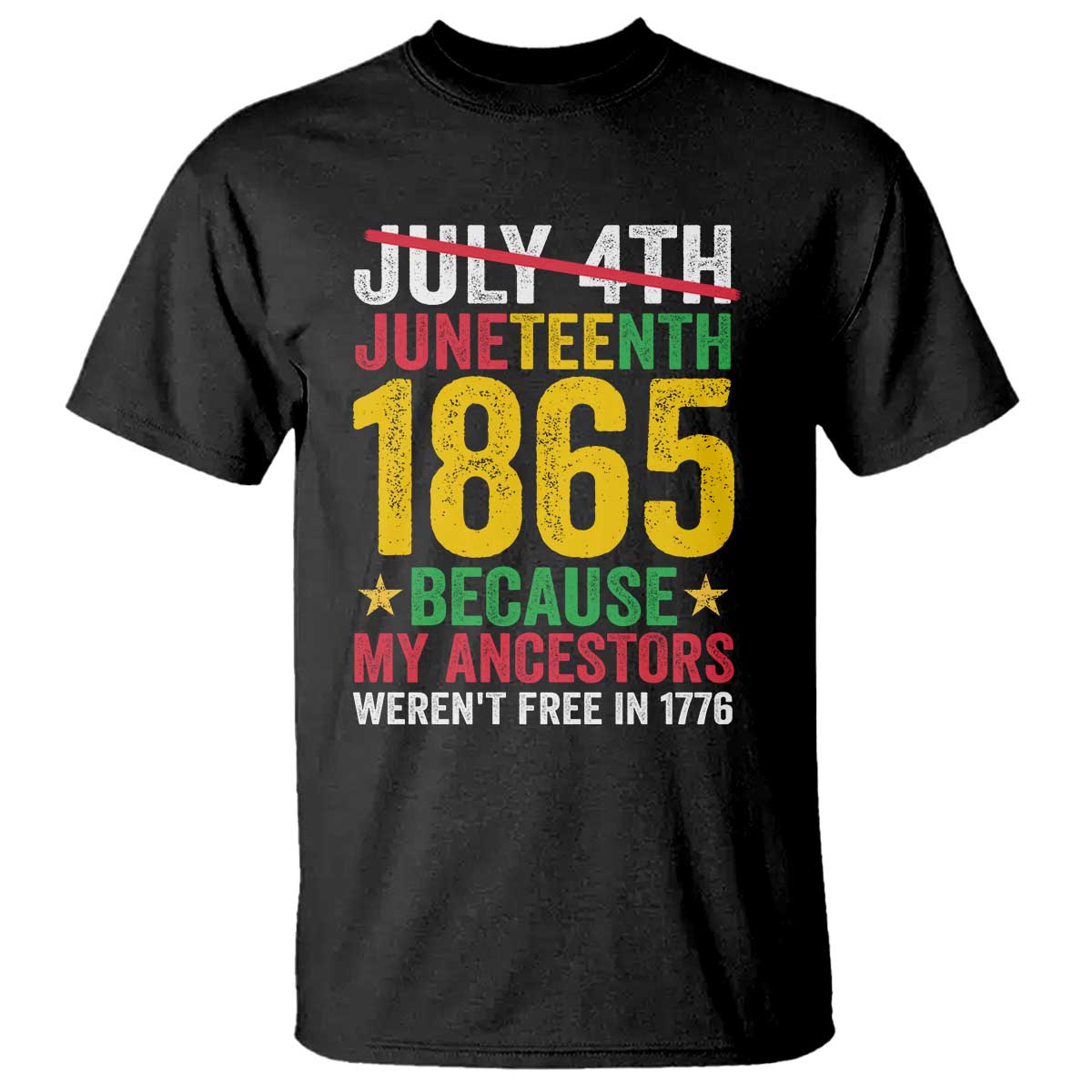 Juneteenth T Shirt 1865 Is Freedom Day Because My Ancestors Weren't Free In 1776 - Wonder Print Shop