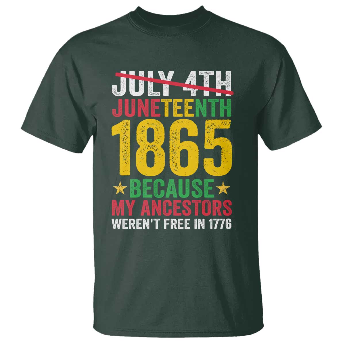 Juneteenth T Shirt 1865 Is Freedom Day Because My Ancestors Weren't Free In 1776 - Wonder Print Shop
