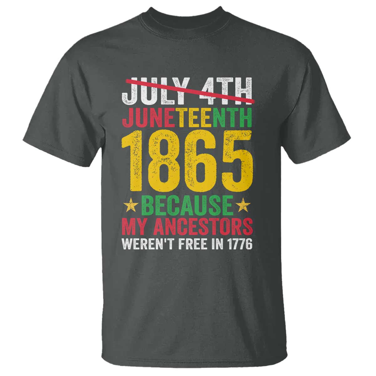 Juneteenth T Shirt 1865 Is Freedom Day Because My Ancestors Weren't Free In 1776 - Wonder Print Shop