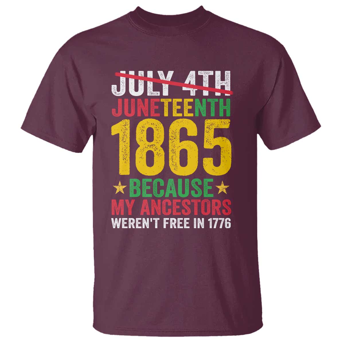 Juneteenth T Shirt 1865 Is Freedom Day Because My Ancestors Weren't Free In 1776 - Wonder Print Shop