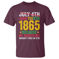 Juneteenth T Shirt 1865 Is Freedom Day Because My Ancestors Weren't Free In 1776 - Wonder Print Shop