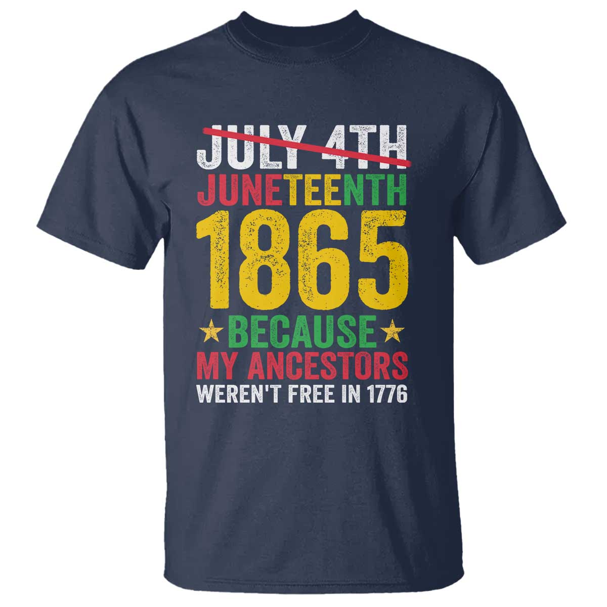 Juneteenth T Shirt 1865 Is Freedom Day Because My Ancestors Weren't Free In 1776 - Wonder Print Shop
