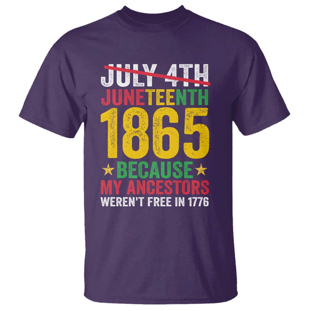 Juneteenth T Shirt 1865 Is Freedom Day Because My Ancestors Weren't Free In 1776 - Wonder Print Shop
