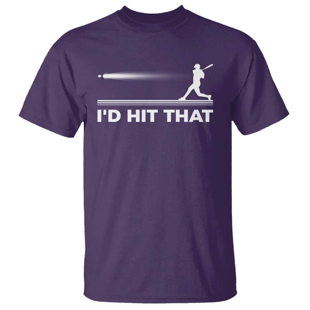 Funny Baseball T Shirt I'd Hit That Sport Player - Wonder Print Shop