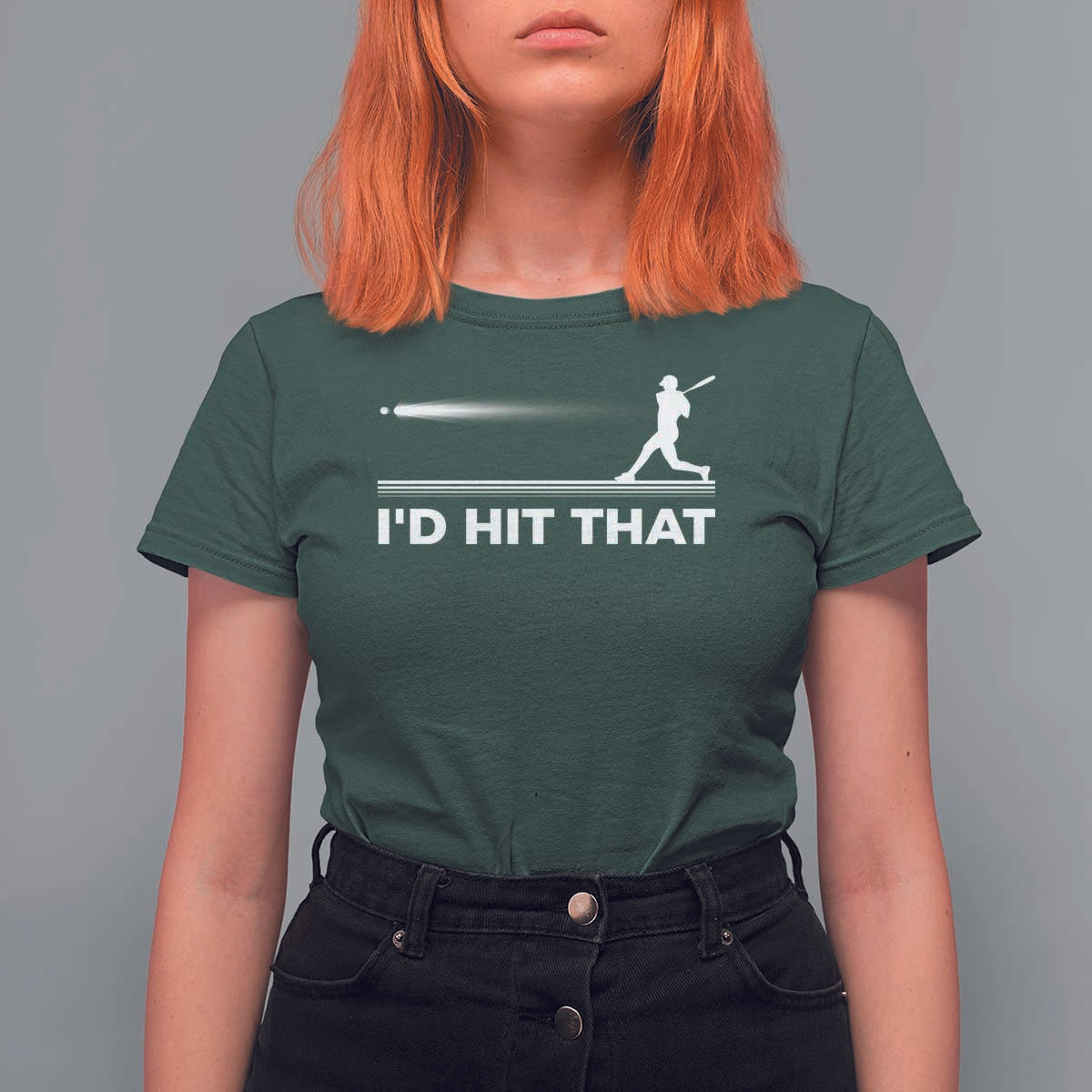 Funny Baseball T Shirt For Women I'd Hit That Sport Player - Wonder Print Shop