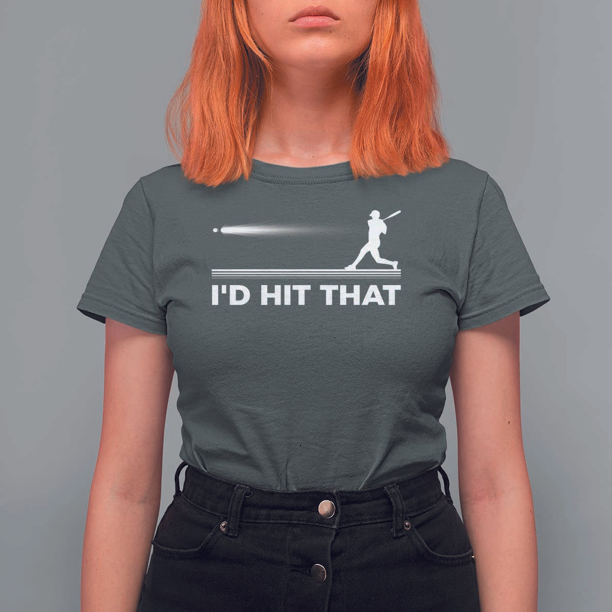 Funny Baseball T Shirt For Women I'd Hit That Sport Player - Wonder Print Shop