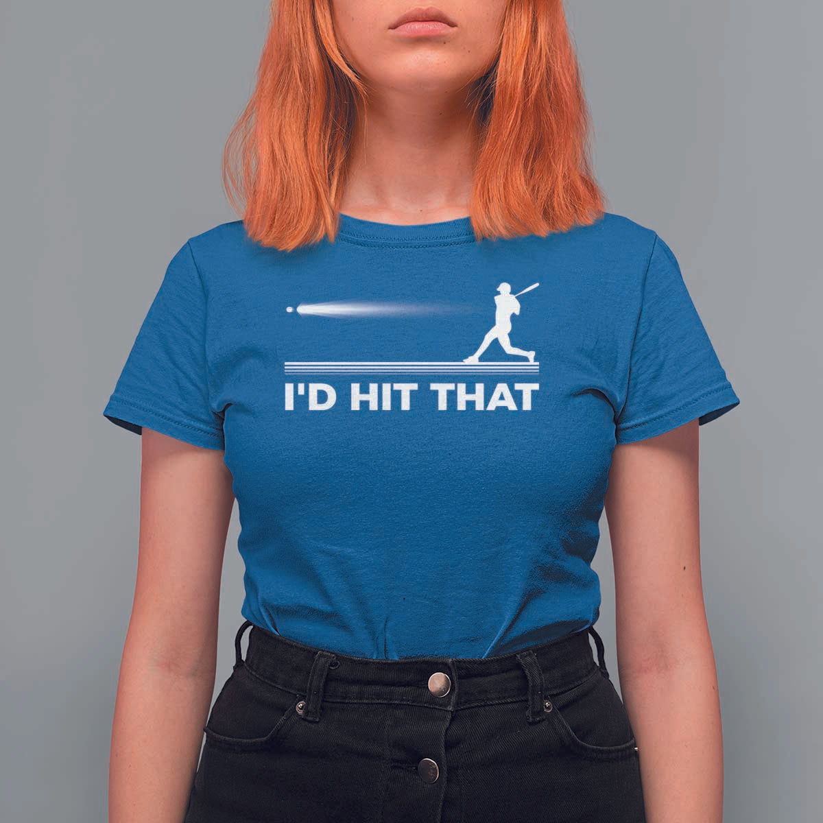 Funny Baseball T Shirt For Women I'd Hit That Sport Player - Wonder Print Shop