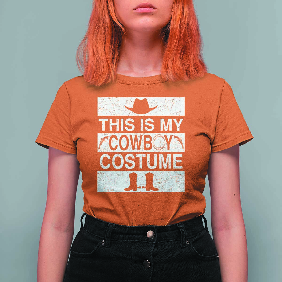 Funny This Is My Cowboy Costume T Shirt For Women Western Tee Country Lover Cowgirl Hat Boots - Wonder Print Shop