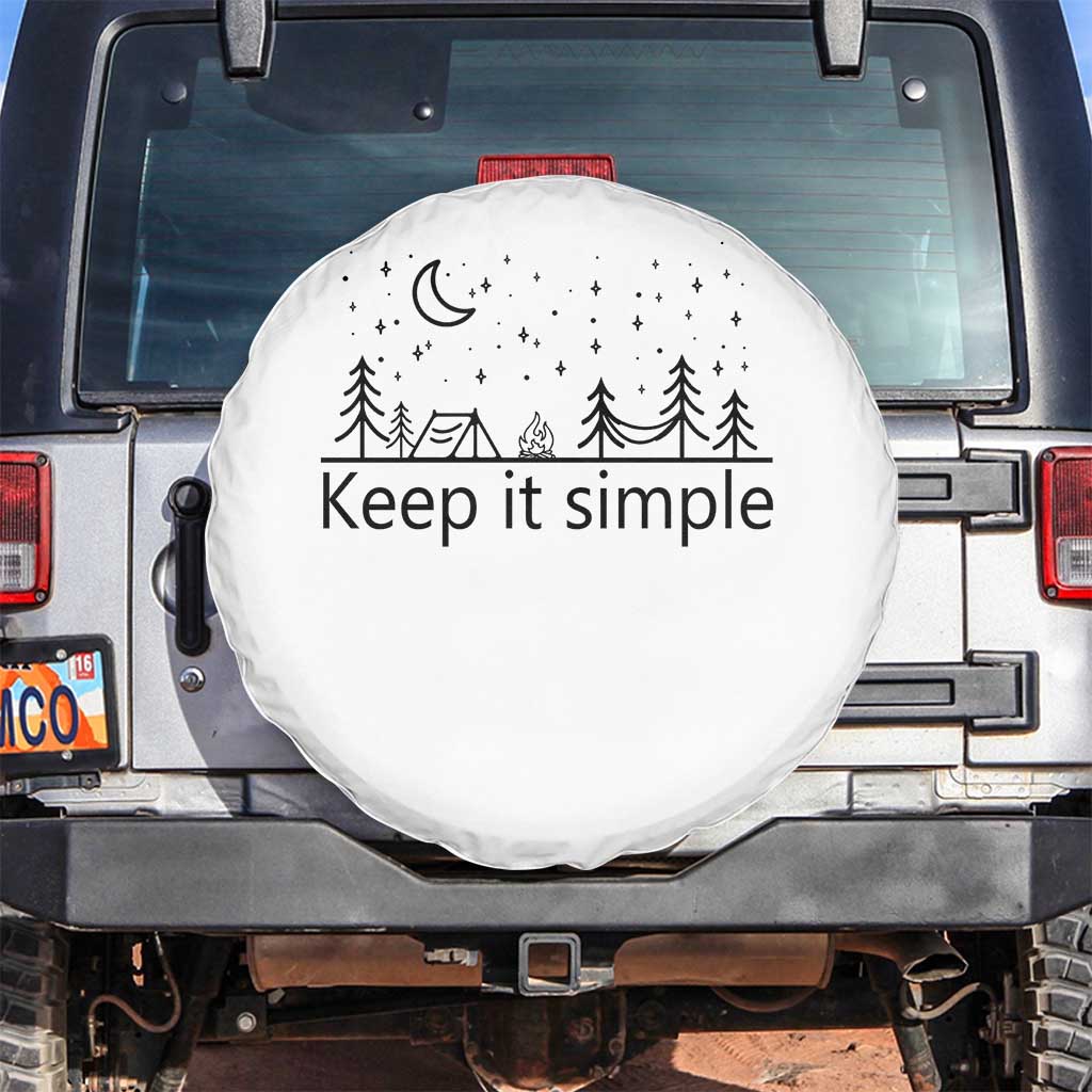 Funny Camping Spare Tire Cover Keep It Simple Outdoor Minimalist