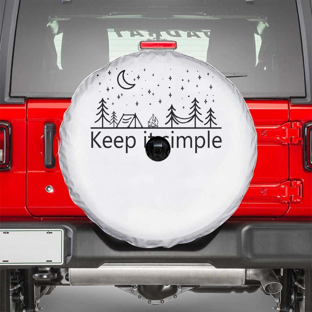 Funny Camping Spare Tire Cover Keep It Simple Outdoor Minimalist
