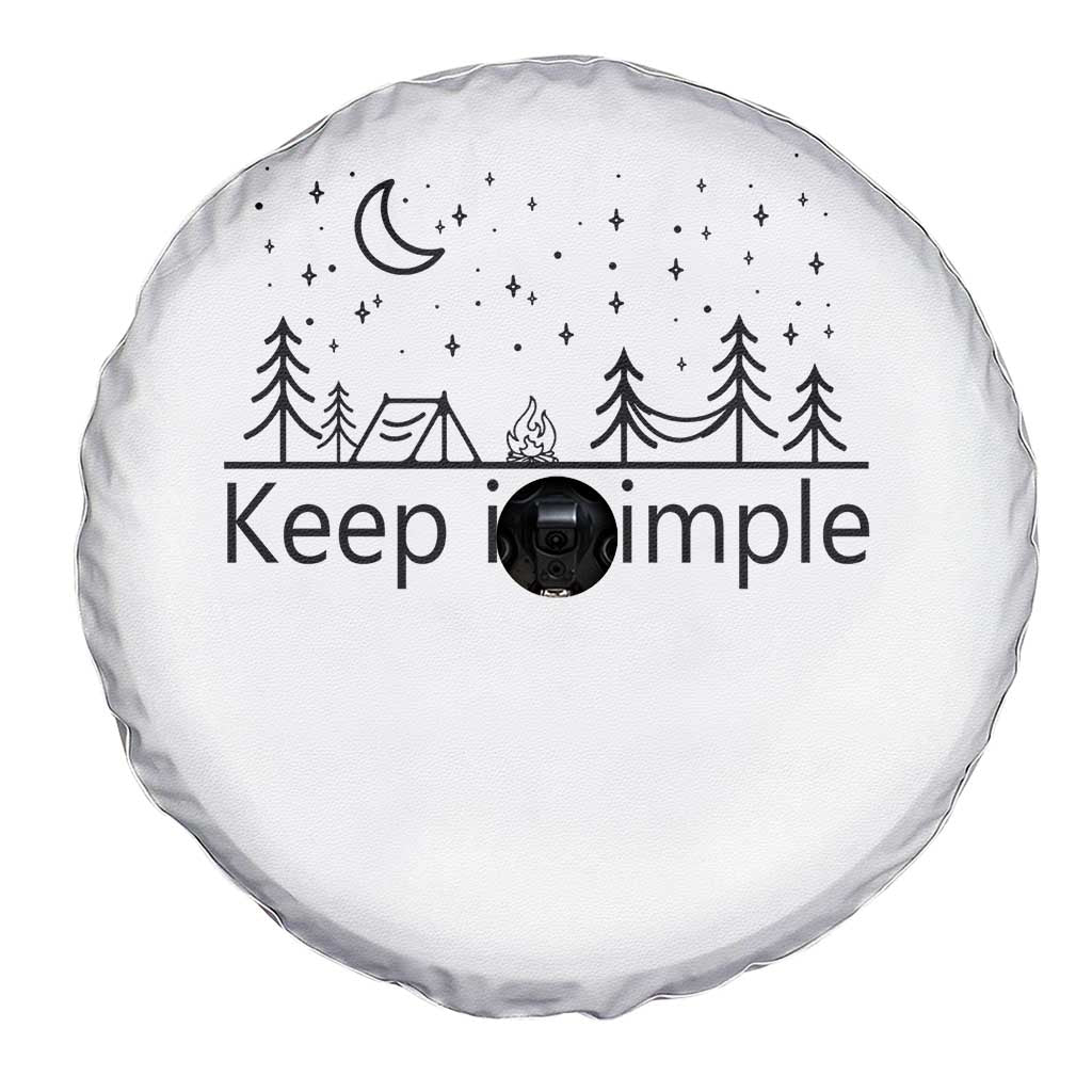 Funny Camping Spare Tire Cover Keep It Simple Outdoor Minimalist