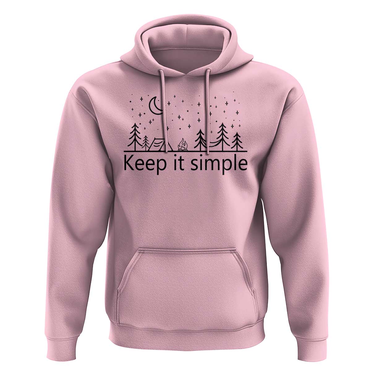 Funny Camping Hoodie Keep It Simple Outdoor Minimalist - Wonder Print Shop