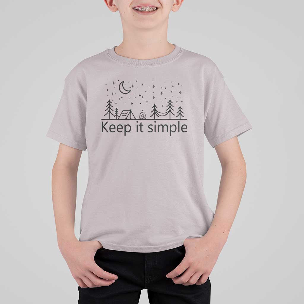 Funny Camping T Shirt For Kid Keep It Simple Outdoor Minimalist - Wonder Print Shop
