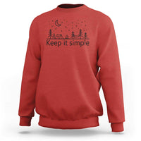 Funny Camping Sweatshirt Keep It Simple Outdoor Minimalist - Wonder Print Shop
