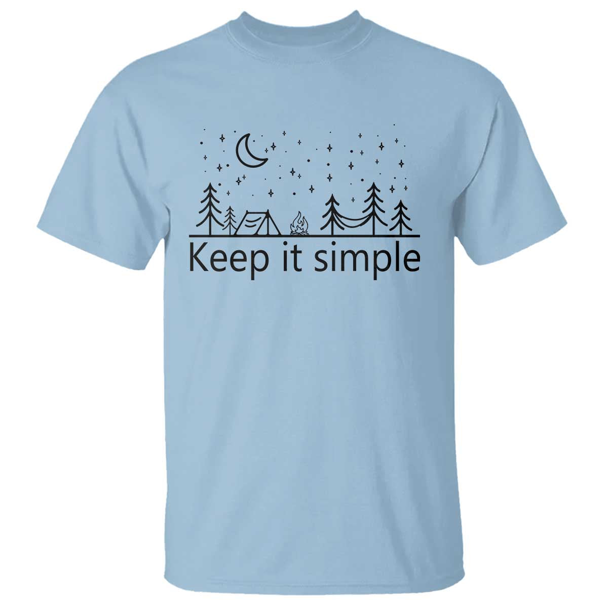 Funny Camping T Shirt Keep It Simple Outdoor Minimalist - Wonder Print Shop