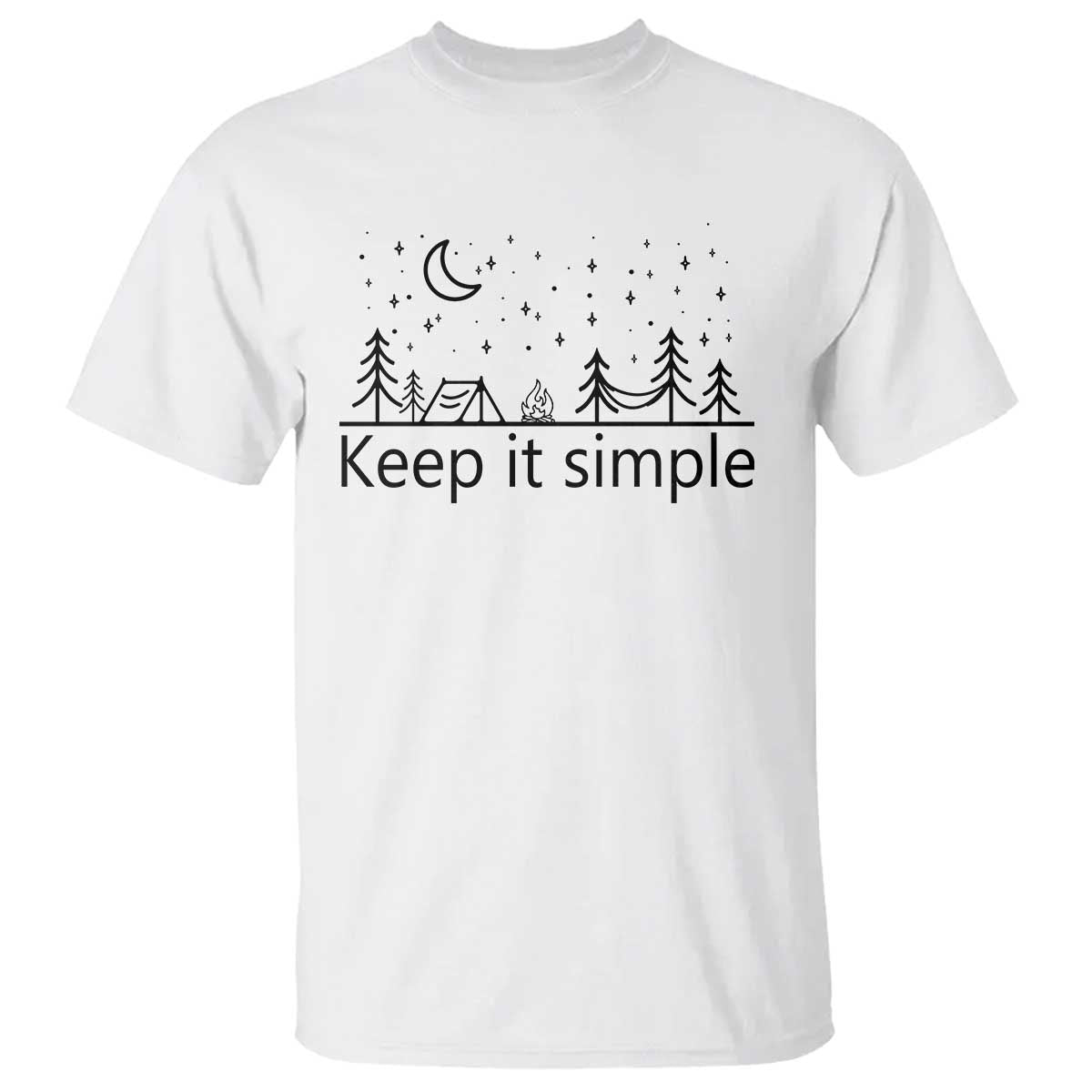 Funny Camping T Shirt Keep It Simple Outdoor Minimalist - Wonder Print Shop