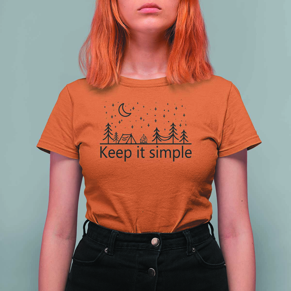 Funny Camping T Shirt For Women Keep It Simple Outdoor Minimalist - Wonder Print Shop