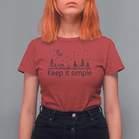 Funny Camping T Shirt For Women Keep It Simple Outdoor Minimalist - Wonder Print Shop
