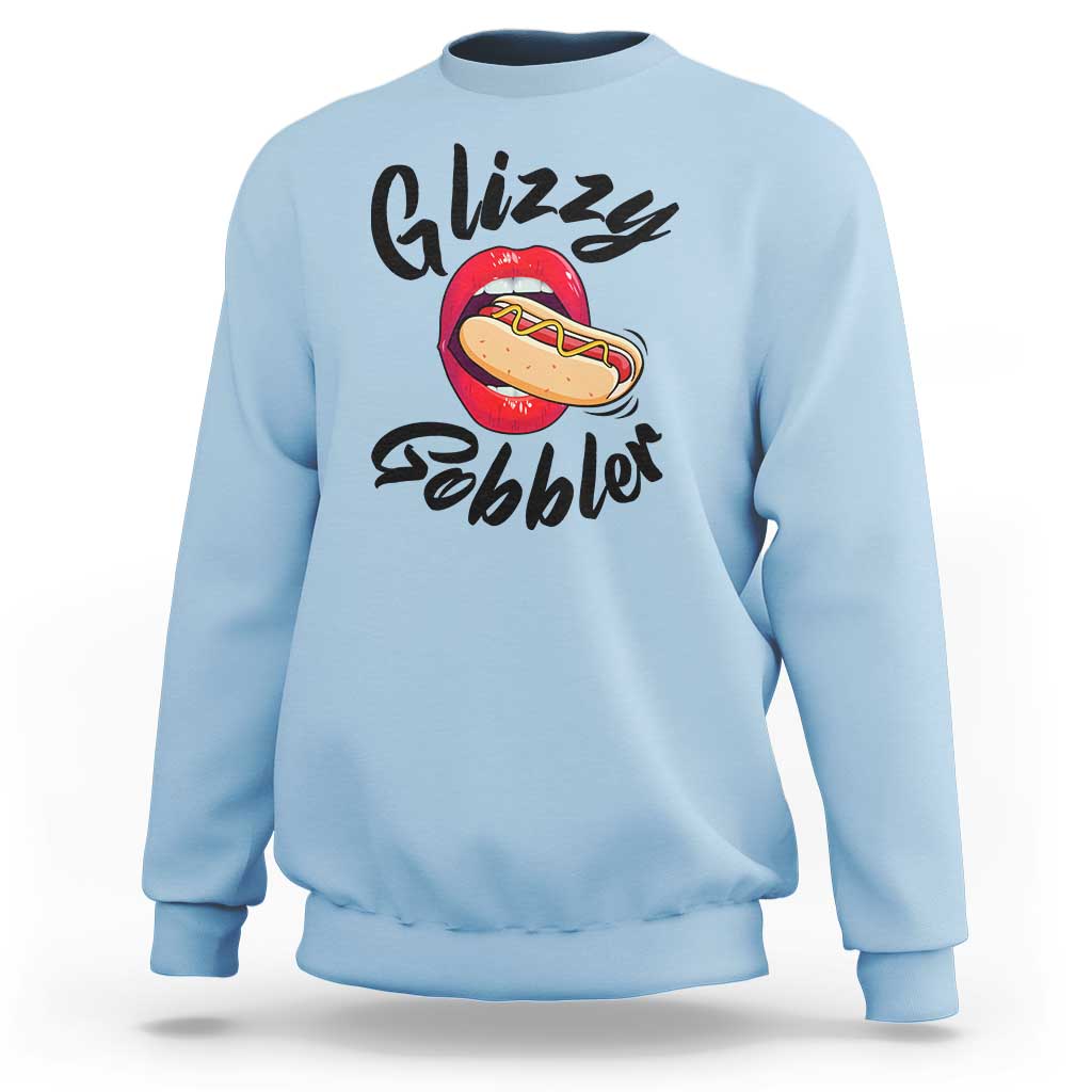 Funny Hot Dog Sweatshirt Glizzy Gobbler Wiener Lover - Wonder Print Shop