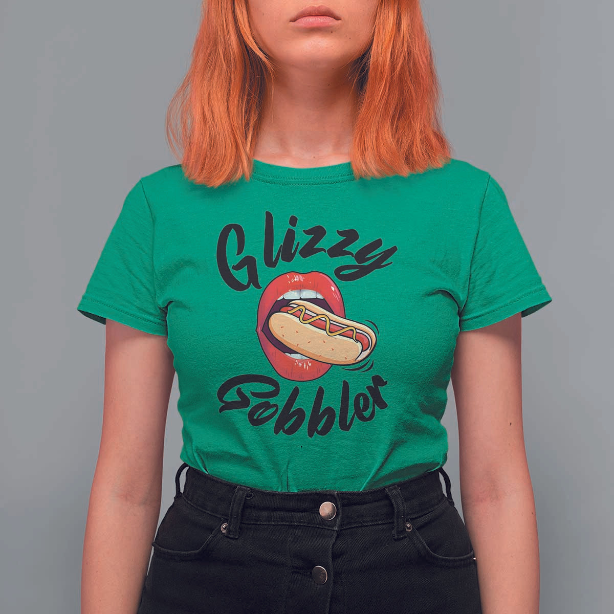 Funny Hot Dog T Shirt For Women Glizzy Gobbler Wiener Lover - Wonder Print Shop