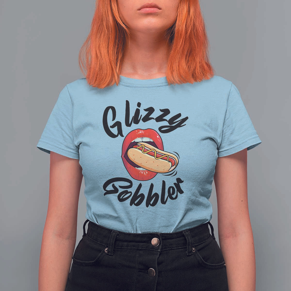 Funny Hot Dog T Shirt For Women Glizzy Gobbler Wiener Lover - Wonder Print Shop