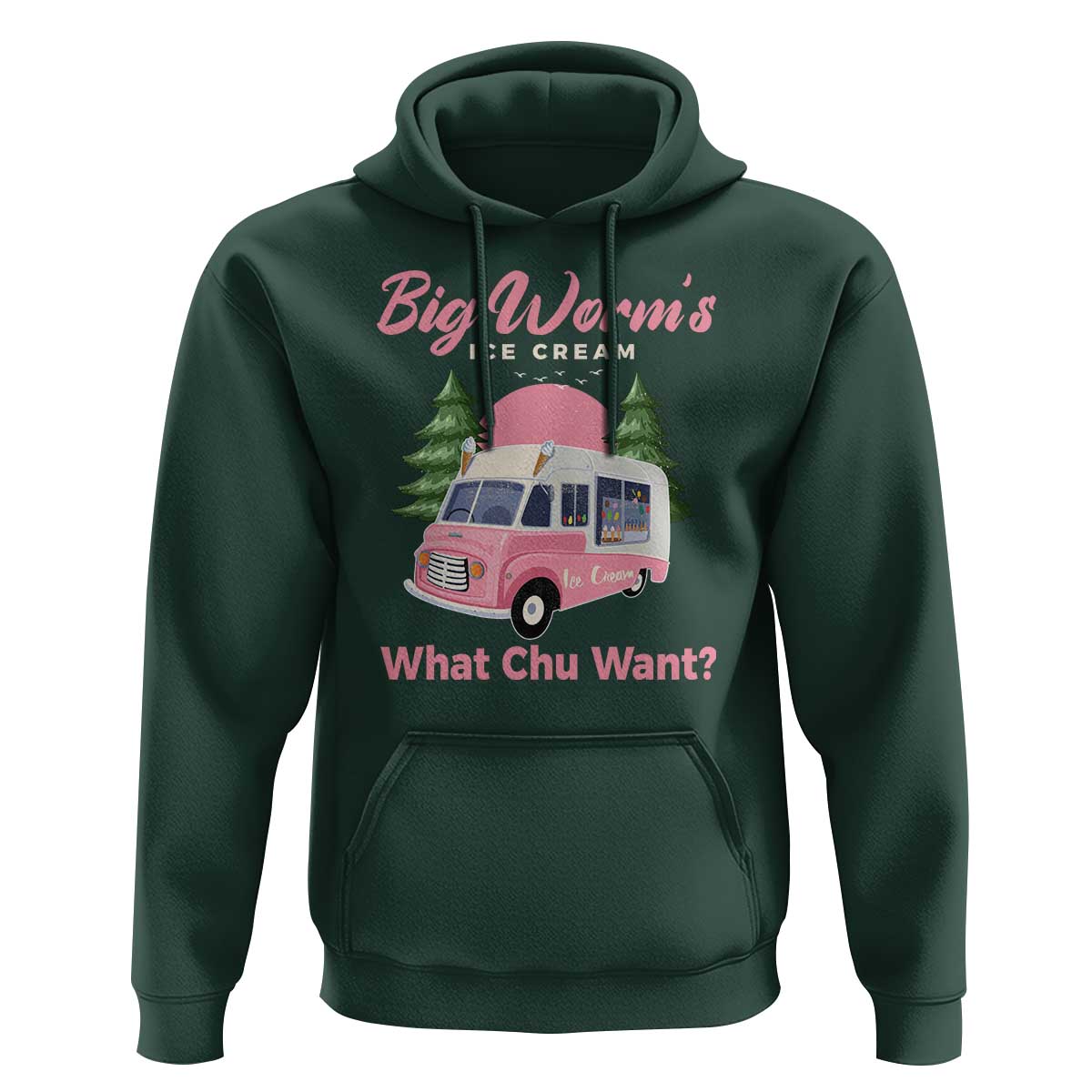 Funny Big Worm's Ice Cream What Chu Want Hoodie Summer Van - Wonder Print Shop