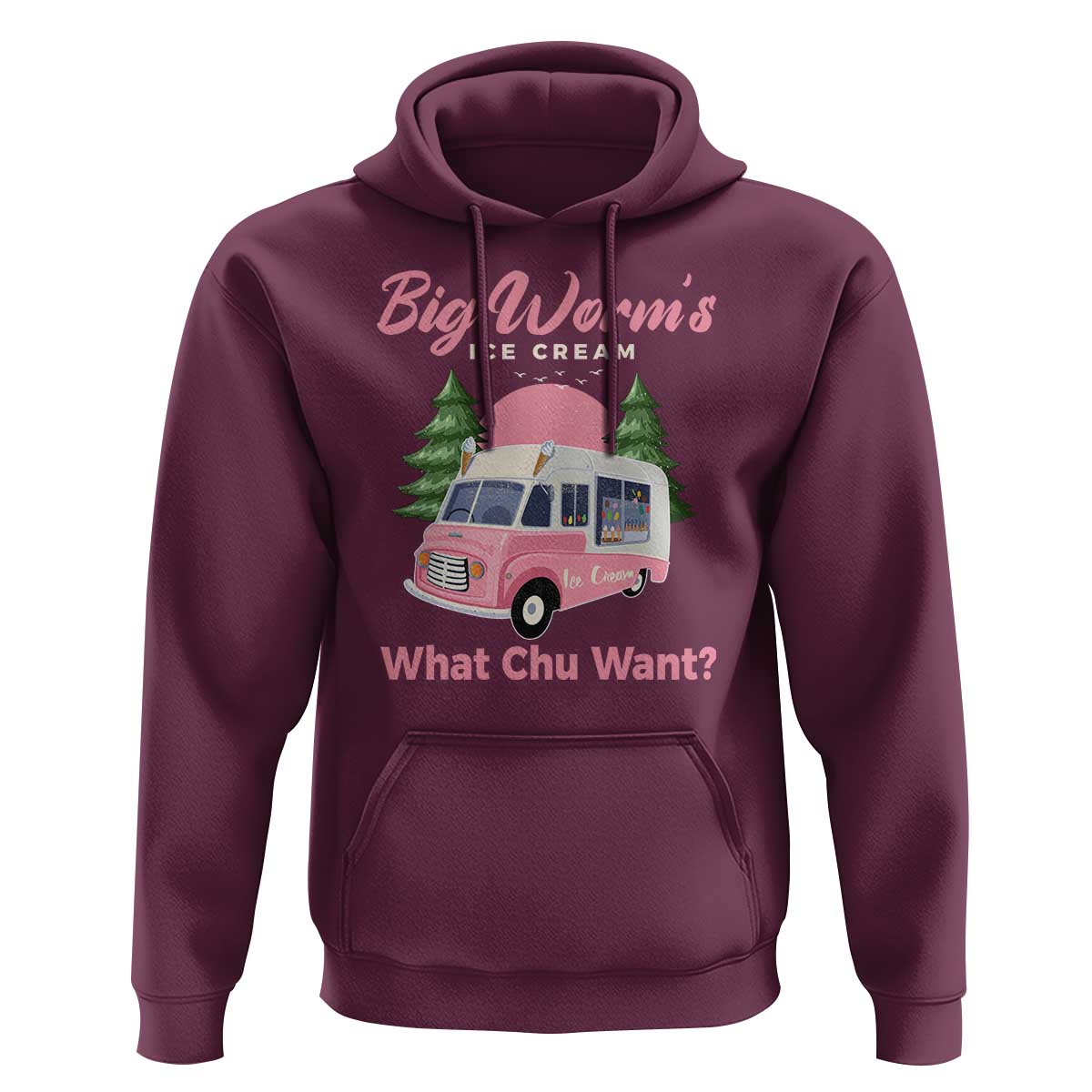 Funny Big Worm's Ice Cream What Chu Want Hoodie Summer Van - Wonder Print Shop