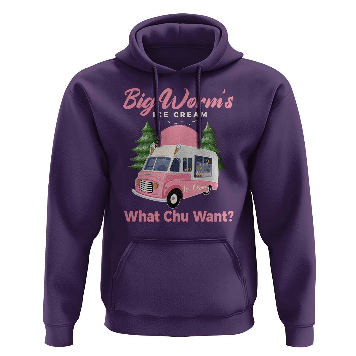 Funny Big Worm's Ice Cream What Chu Want Hoodie Summer Van - Wonder Print Shop