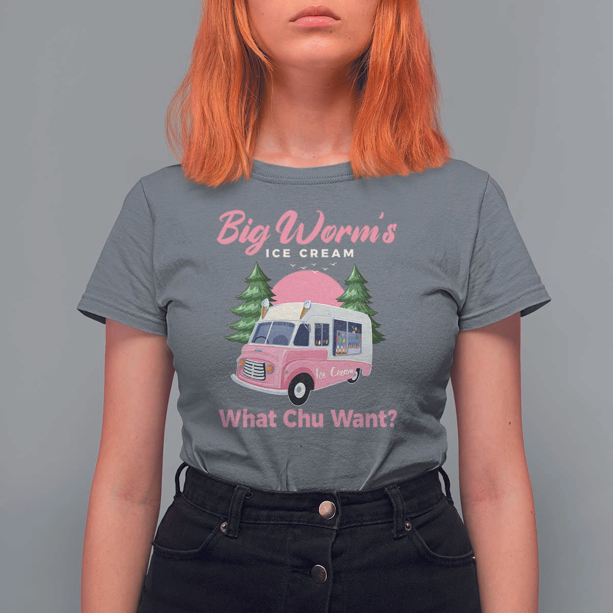 Funny Big Worm's Ice Cream What Chu Want T Shirt For Women Summer Van - Wonder Print Shop