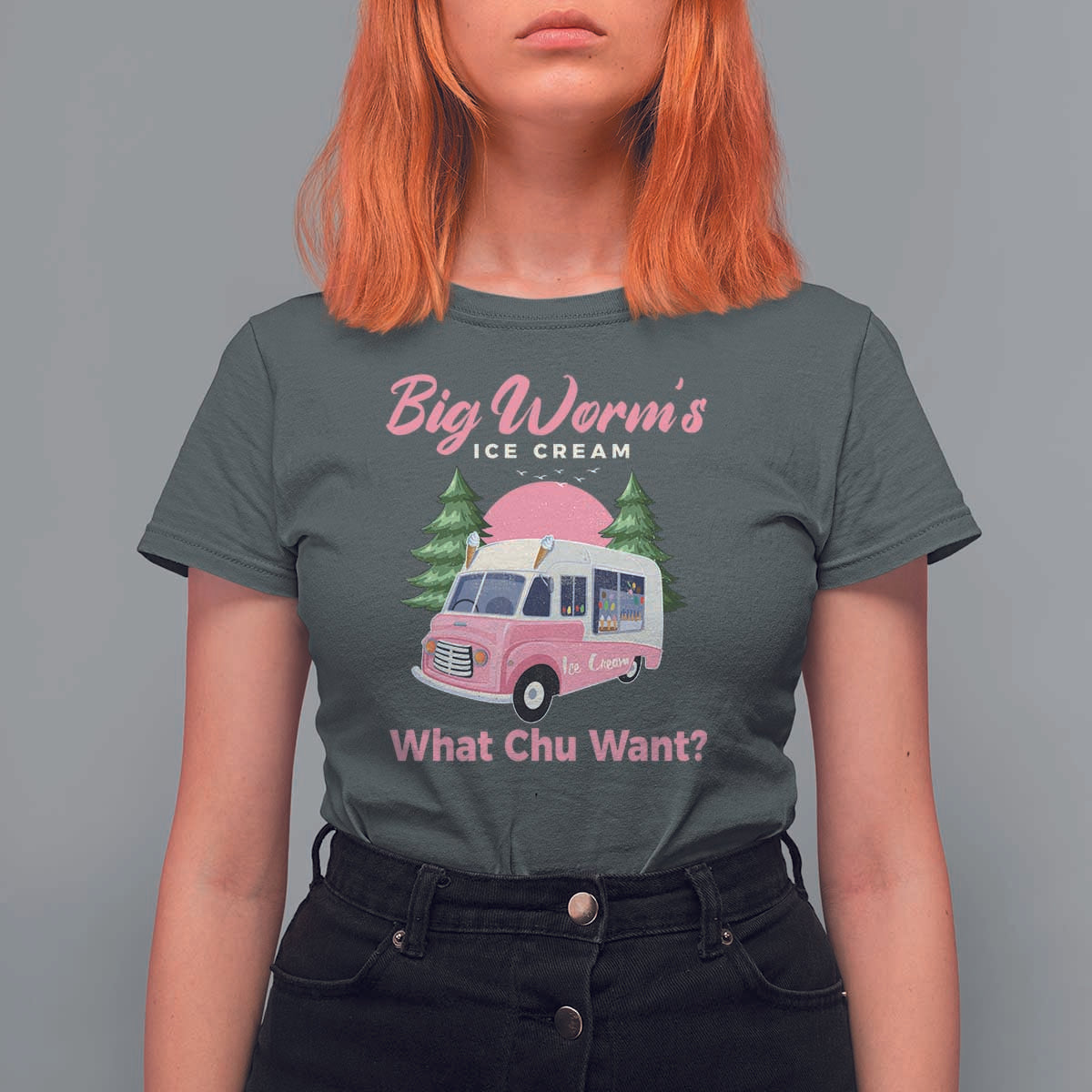 Funny Big Worm's Ice Cream What Chu Want T Shirt For Women Summer Van - Wonder Print Shop