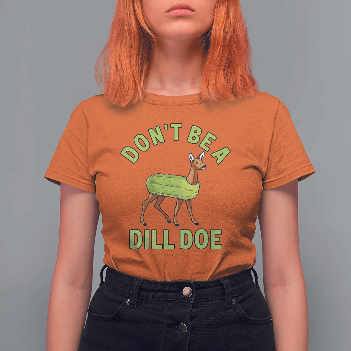 Funny Pickle T Shirt For Women Don't Be A Dill Doe Naughty Reindeer - Wonder Print Shop