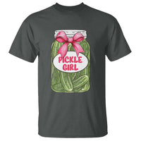 Funny Pickle Girl T Shirt Canned Dill Cucumber Pink Bow Coquette - Wonder Print Shop