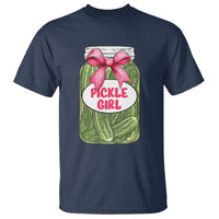 Funny Pickle Girl T Shirt Canned Dill Cucumber Pink Bow Coquette - Wonder Print Shop