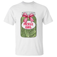 Funny Pickle Girl T Shirt Canned Dill Cucumber Pink Bow Coquette - Wonder Print Shop