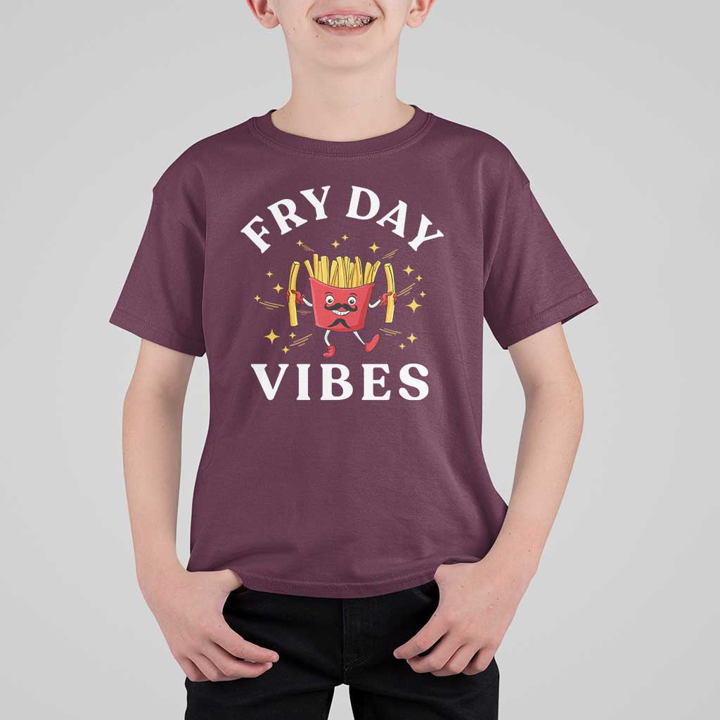 Funny French Fries T Shirt For Kid Fry Day Vibes Fast Food - Wonder Print Shop