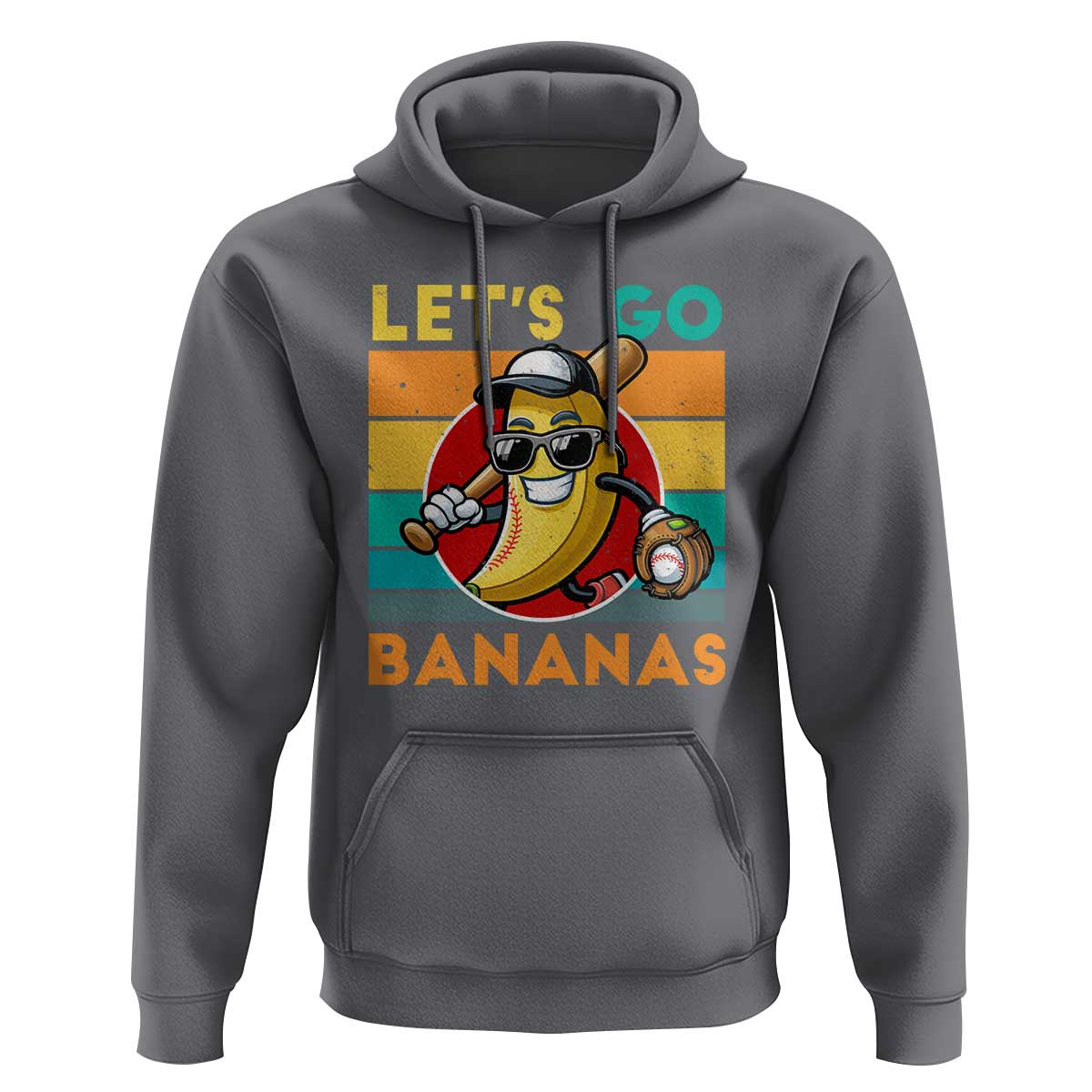 Funny Baseball Hoodie Let's Go Bananas Bat Ball Sport - Wonder Print Shop