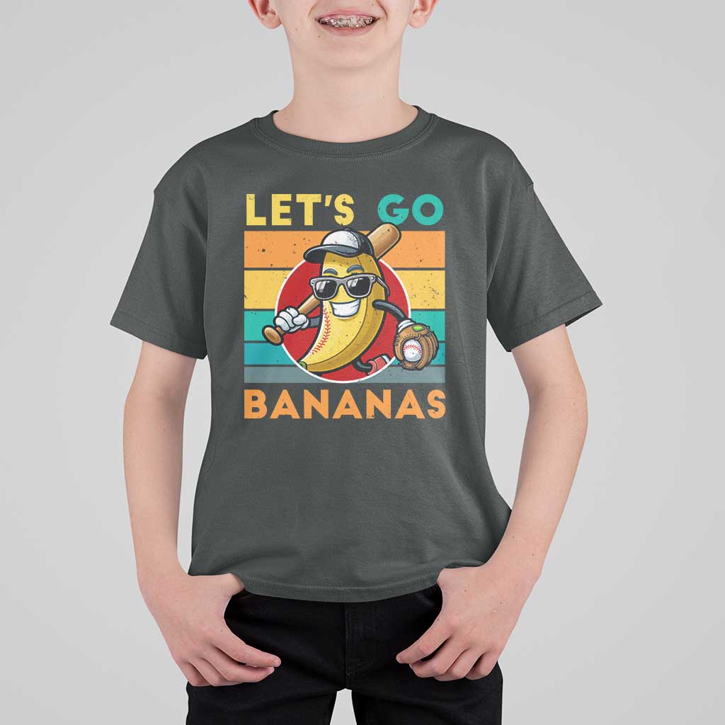 Funny Baseball T Shirt For Kid Let's Go Bananas Bat Ball Sport - Wonder Print Shop