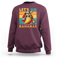 Funny Baseball Sweatshirt Let's Go Bananas Bat Ball Sport - Wonder Print Shop