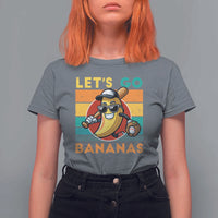 Funny Baseball T Shirt For Women Let's Go Bananas Bat Ball Sport - Wonder Print Shop