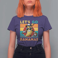 Funny Baseball T Shirt For Women Let's Go Bananas Bat Ball Sport - Wonder Print Shop