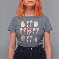 Funny Crawfish Bow Pink T Shirt For Women Cute Coquette Y2k Clean Girl Aesthetic - Wonder Print Shop