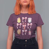Funny Crawfish Bow Pink T Shirt For Women Cute Coquette Y2k Clean Girl Aesthetic - Wonder Print Shop