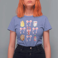 Funny Crawfish Bow Pink T Shirt For Women Cute Coquette Y2k Clean Girl Aesthetic - Wonder Print Shop