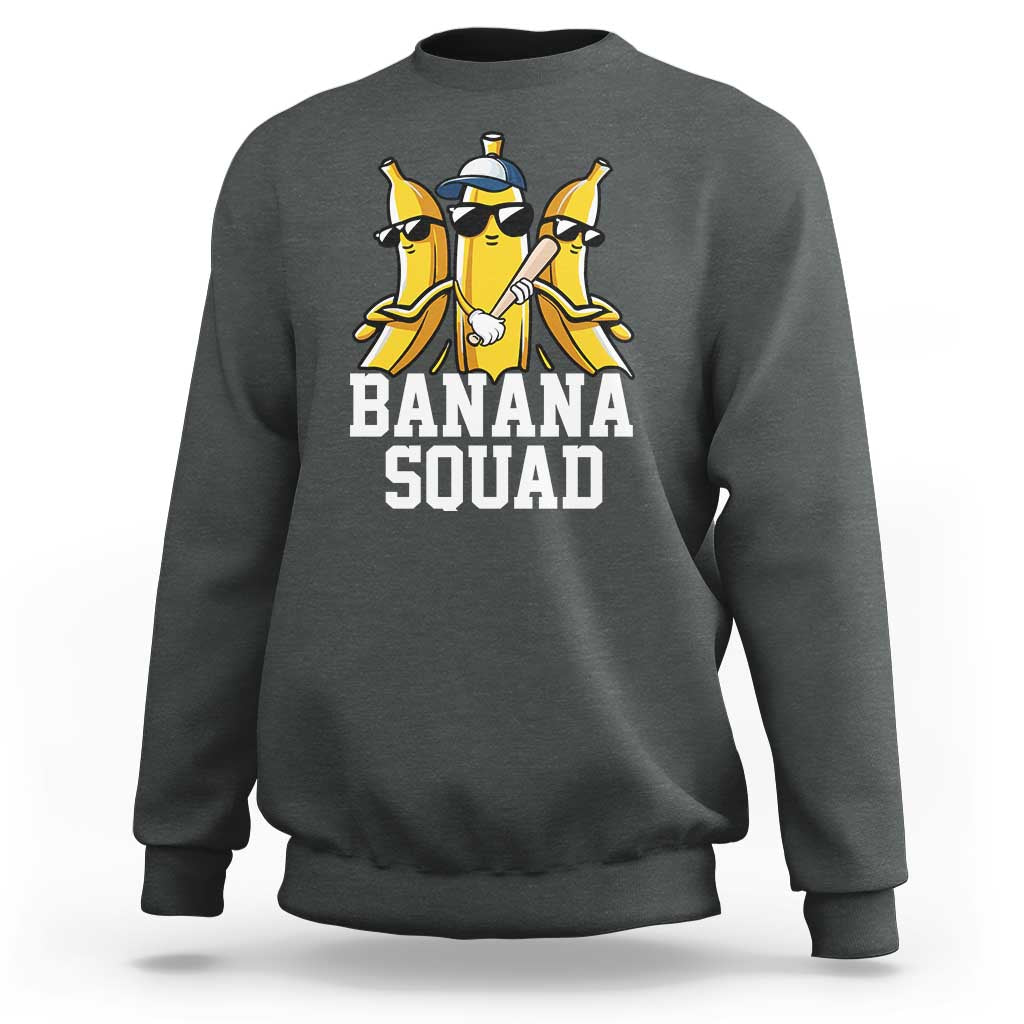 Funny Banana Squad Sweatshirt Baseball Bat Cute Halloween Costume - Wonder Print Shop