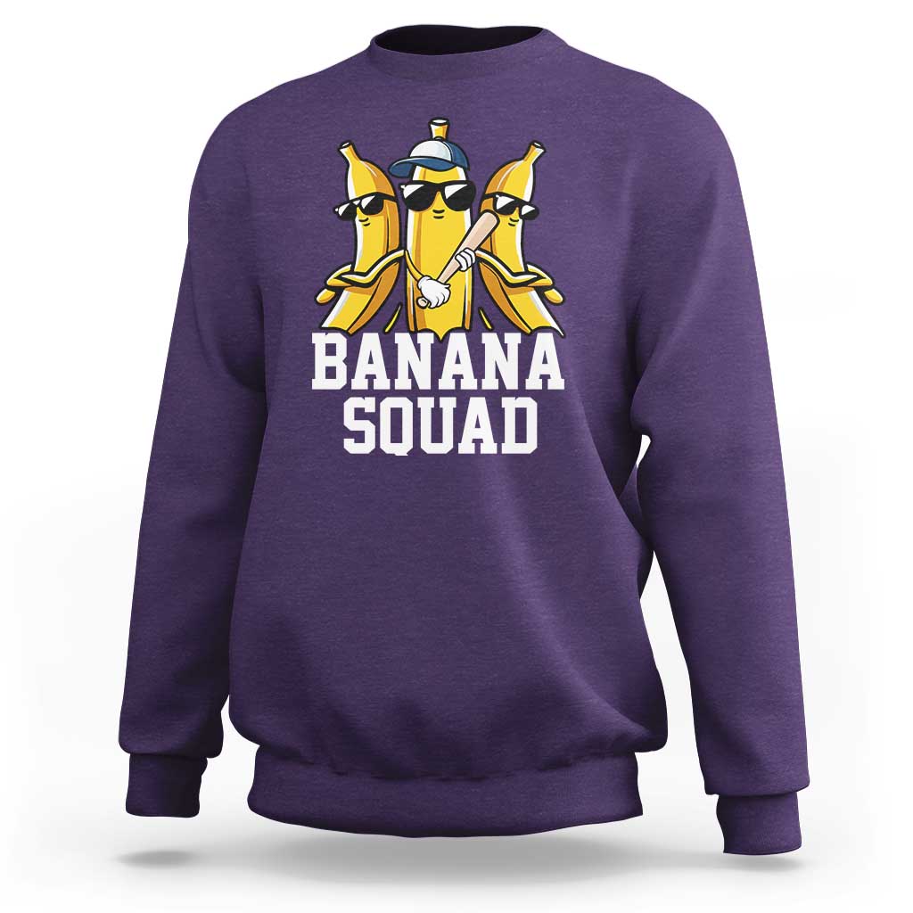 Funny Banana Squad Sweatshirt Baseball Bat Cute Halloween Costume - Wonder Print Shop